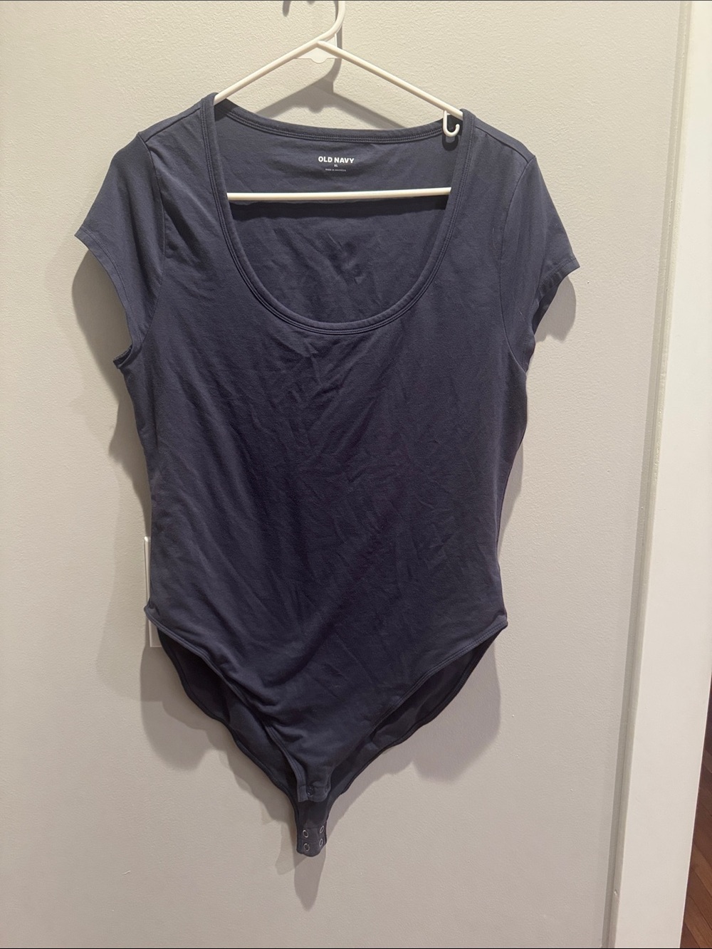 Old Navy Dark Blue Scoop Neck Short Sleeve Bodysuit